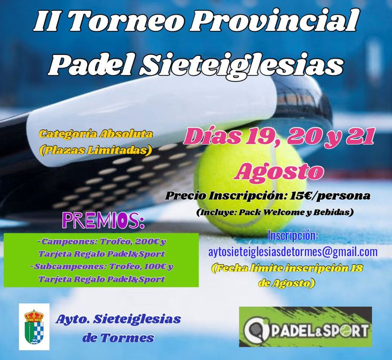 II Torneo Provincial de Pádel en Sieteiglesias de Tormes