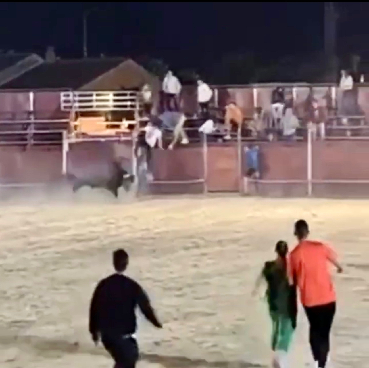 Herido un jòven tras ser alcanzado por el toro en el encierro nocturno de Cantalapiedra