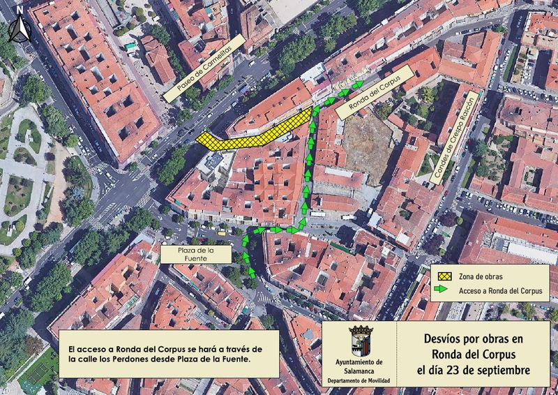 Corte de tráfico en la Ronda del Corpus