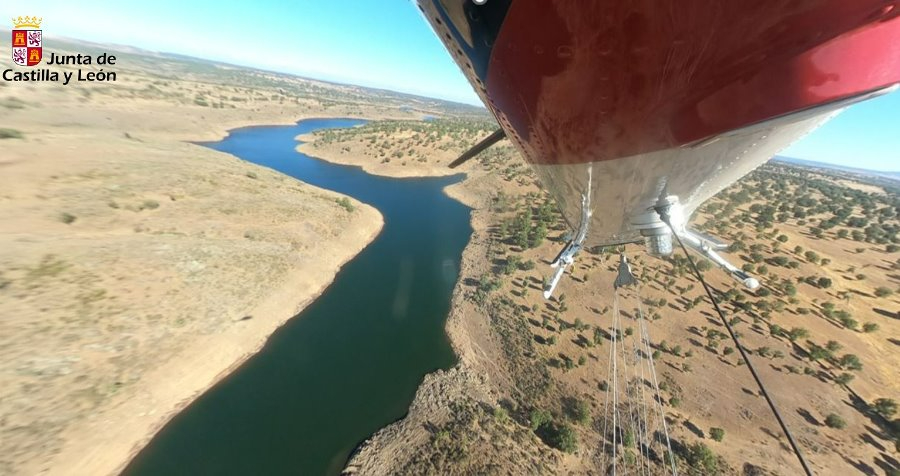 Día de prácticas para el helicóptero con base en El Bodón