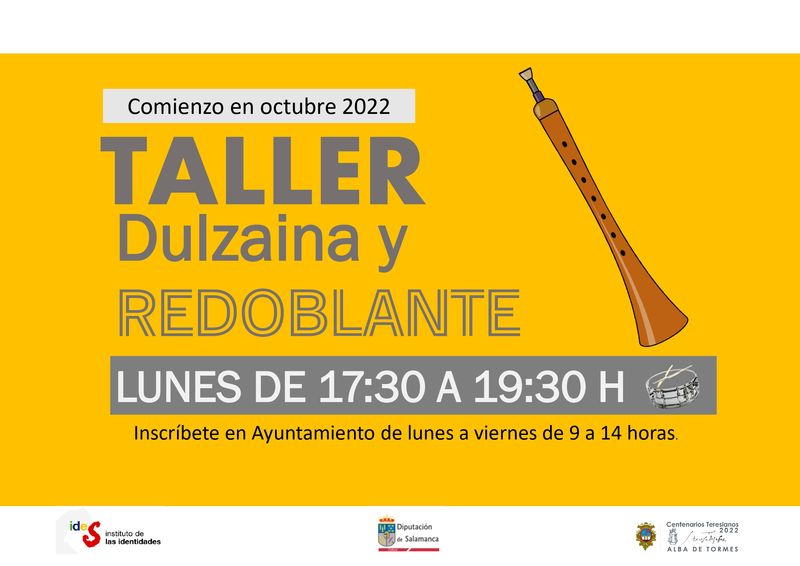 Abierto el plazo de inscripción al taller de dulzaina y redoblante