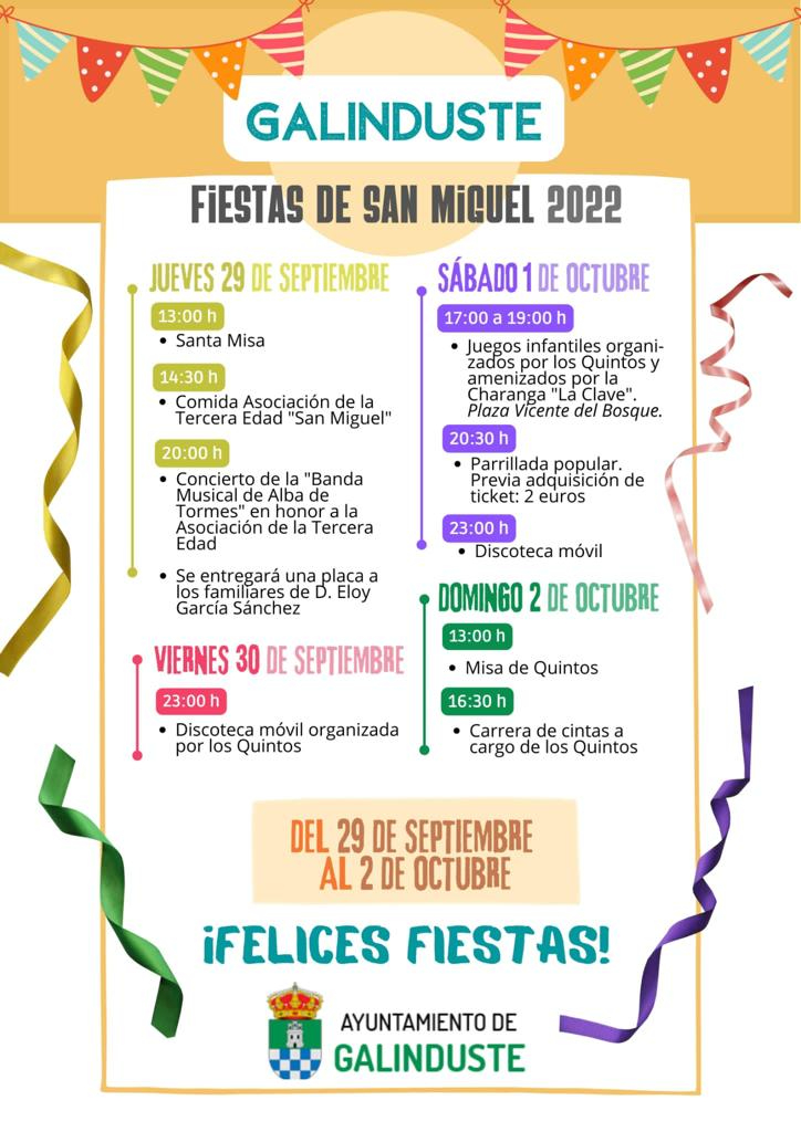 Programación Fiestas de San Miguel en Galinduste