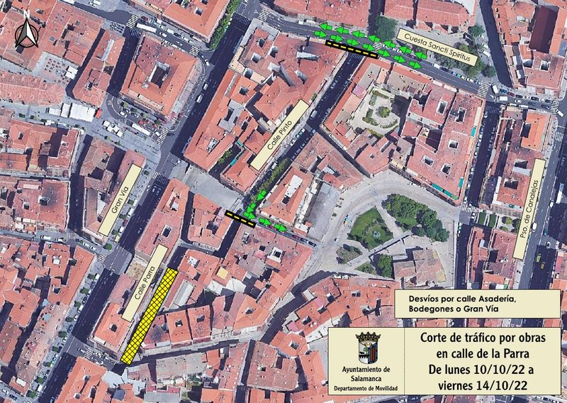 La calle de la Parra, cortada al tráfico desde este lunes