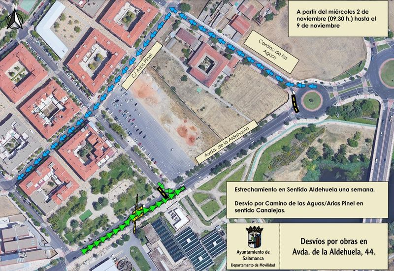 Aviso para los conductores que circulan por  la Avenida de La Aldehuela y la calle San Juan de la Cruz