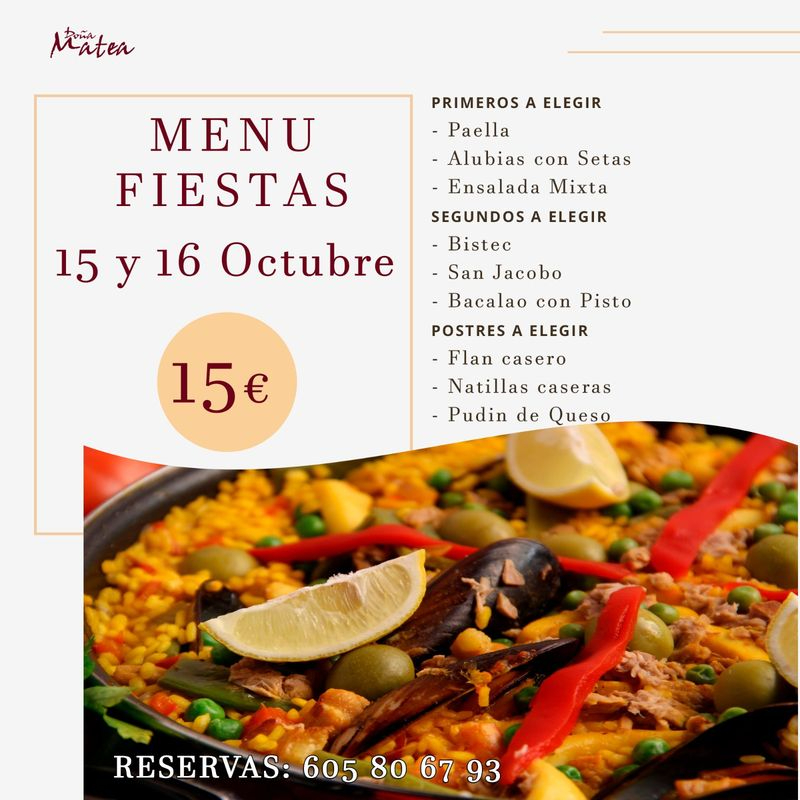 Gran variedad de bocadillos y un menú festivo en el Restaurante Doña Matea