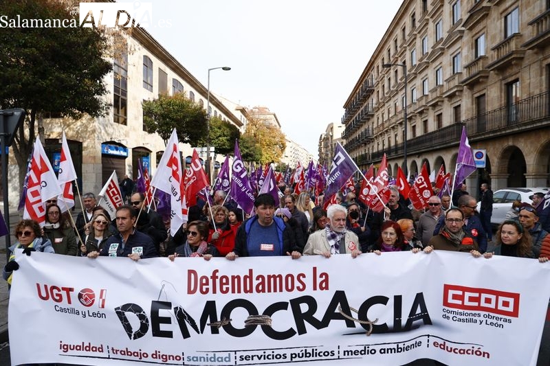 Salamanca se suma a la movilización sindical y social en defensa de la democracia
