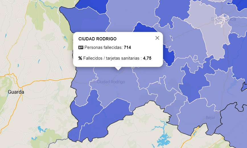 561 personas han fallecido en el último año en las 7 zonas básicas, 101 de ellas con coronavirus