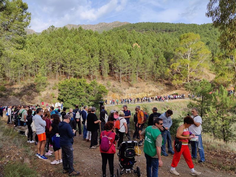 Cientos de personas marchan con Diego en Herguijuela de la Sierra
