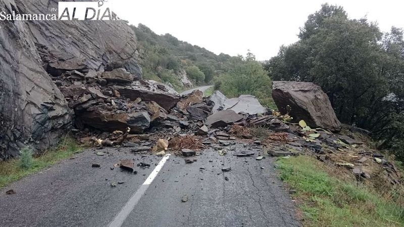 Cortada al tráfico la carretera del Puerto de La Molinera entre Saucelle y Lumbrales