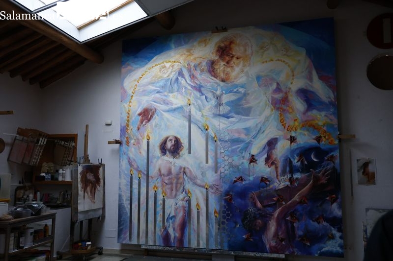 La obra de grandes dimensiones de Florencio Maíllo que se instalará en la Catedral de Salamanca