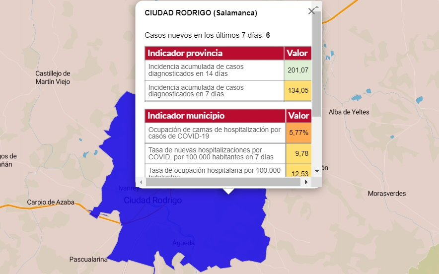 El amarillo domina esta semana el mapa de las zonas básicas de salud