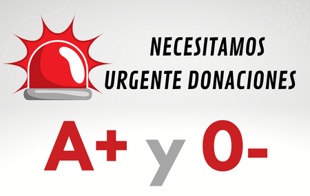 Necesidad urgente de sangre de los grupos A+ y 0- en la nueva jornada de donación
