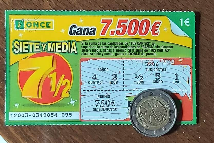 El 7 y media de la ONCE deja un premio de 750€ en Ciudad Rodrigo