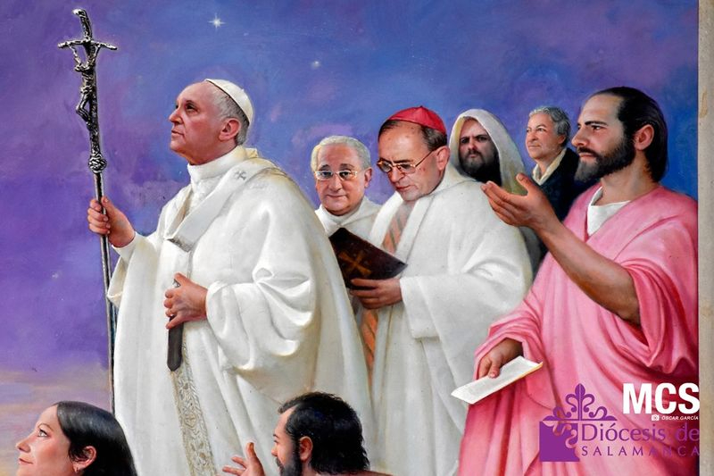 La nave del Evangelio de la Catedral alberga la obra de Ángel Gómez, sobre las profecías del Nacimiento