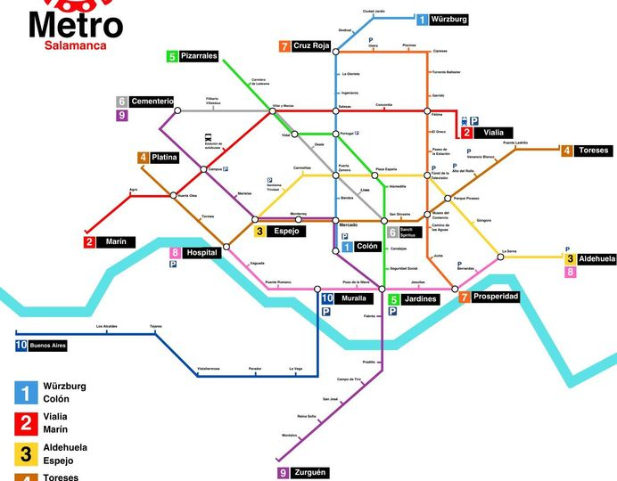 De Würzburg a Colón o de Sancti-Spiritus al Cementerio, te explicamos cada línea del Metro de Salamanca