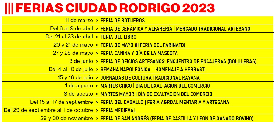 Fijadas las fechas de los martes festivos de agosto, y de las ferias comerciales y otros eventos de 2023