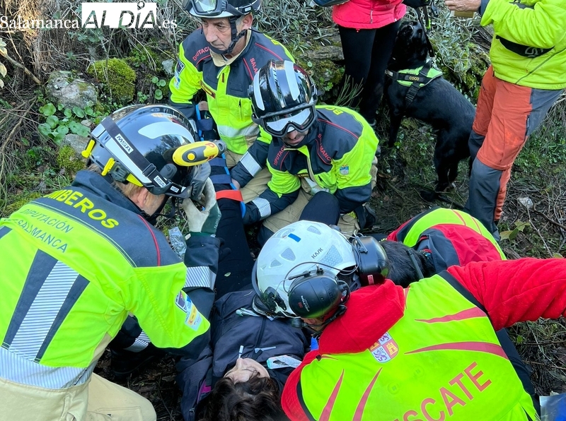 Rescatada una mujer en Masueco en la zona de la cascada del Pinero