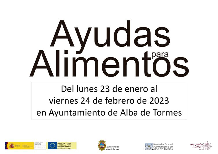 Abierto el plazo de solicitud de las ayudas para alimentos 