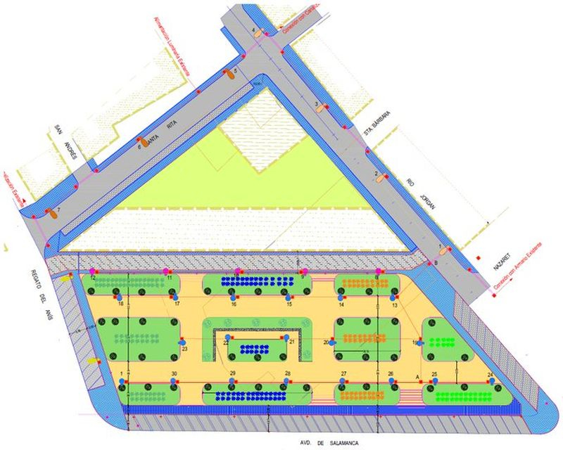 Todo listo para acabar la urbanización de la avenida de Salamanca entre las calles Santa Rita y Río Jordán