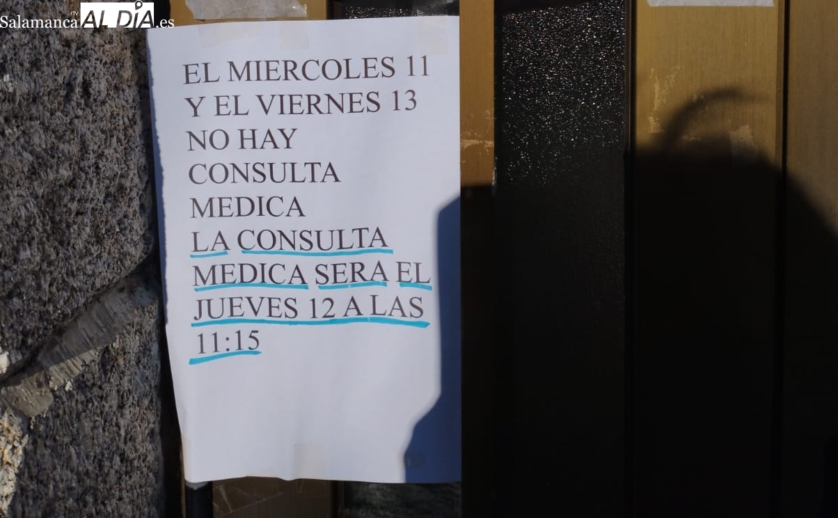 Quejas en los municipios de la Zona de Salud de Vitigudino por la reducción de la atención sanitaria en los consultorios 