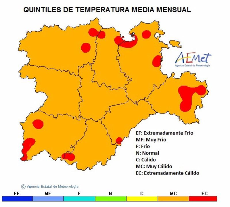 Diciembre de 2022, el segundo más cálido en Castilla y León desde 1951
