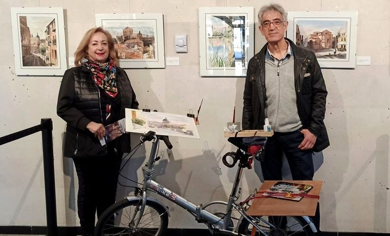 Jerónimo Calvo Rodero debuta como pintor y expone sus acuarelas sobre Salamanca