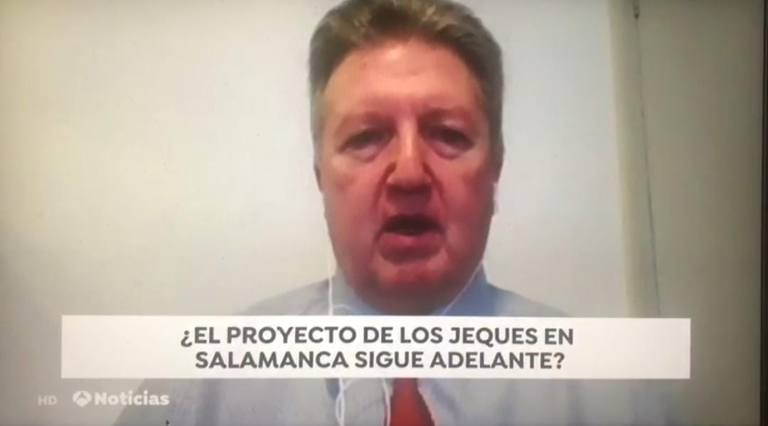 El presidente del Peace City World, John Mavrak, reaparece en Antena 3 Noticias para afirmar que el proyecto de Salamanca sigue en marcha 