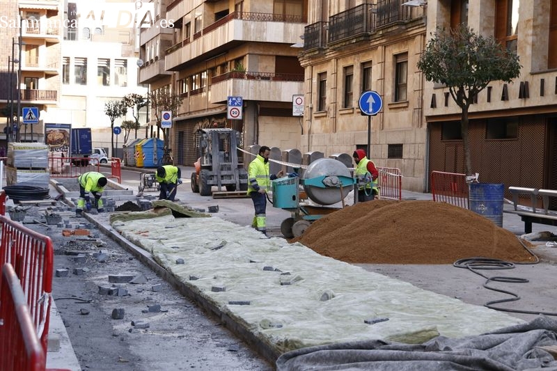 Avanzan las obras de la peatonalización en el centro de la ciudad