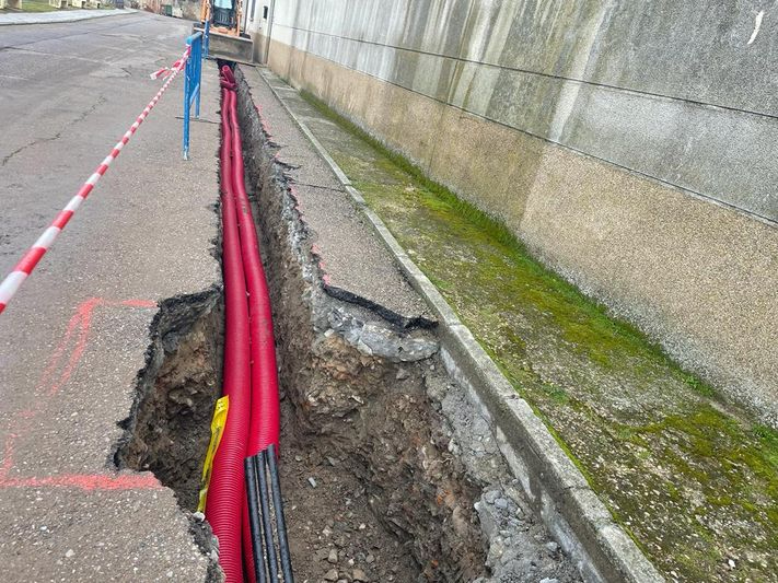 Obras para soterramiento de cables de alta tensión junto al Tormes