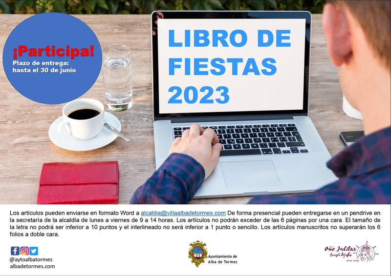 Abierto del plazo de inscripción para la colaboraciones en el Libro de Fiestas 2023