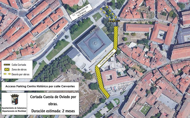 Corte de tráfico en la Cuesta de Oviedo a partir de este lunes