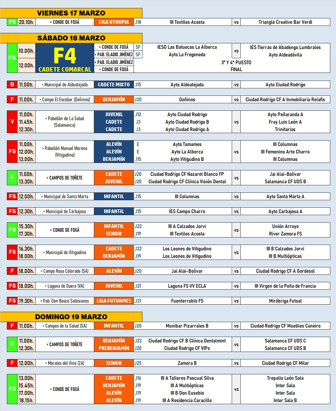 AD | 17-19 MAR | La Final Four Cadete destaca en un fin de semana que vuelve a empezar el viernes