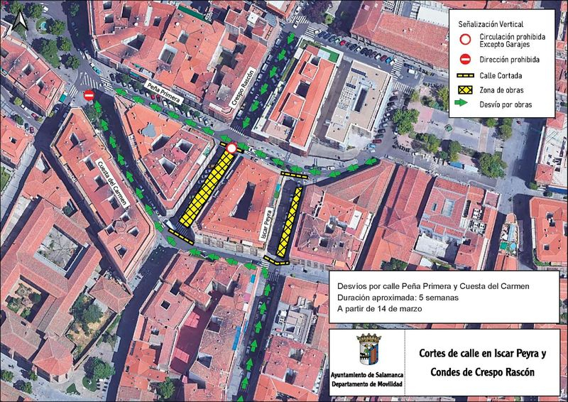 Este martes se corta el tráfico en la calle Condes de Crespo Rascón... durante cinco semanas