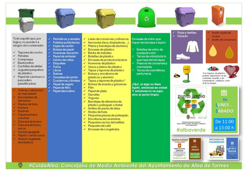 Un nuevo díptico municipal resuelve dudas sobre la separación de residuos