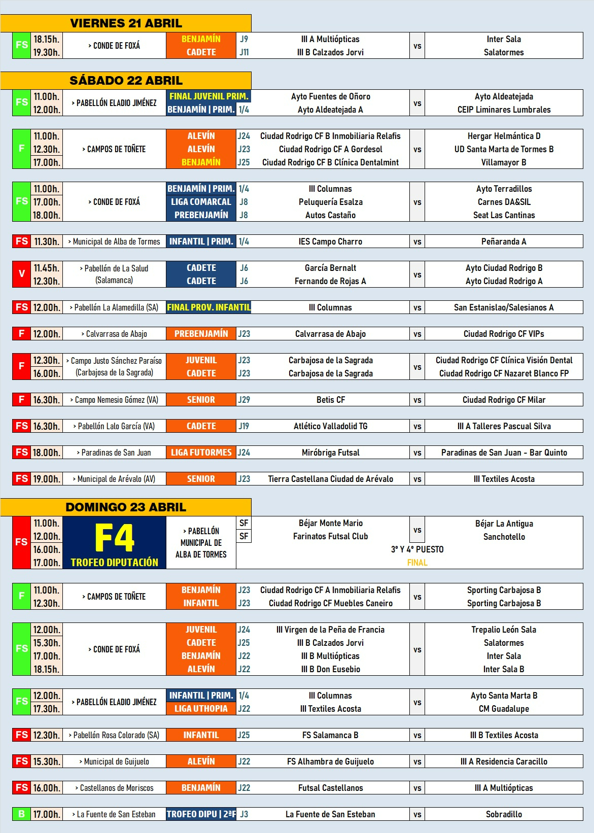 AD | 21-23 ABR | Miróbriga y comarca podrían ganar hasta 5 títulos este fin de semana