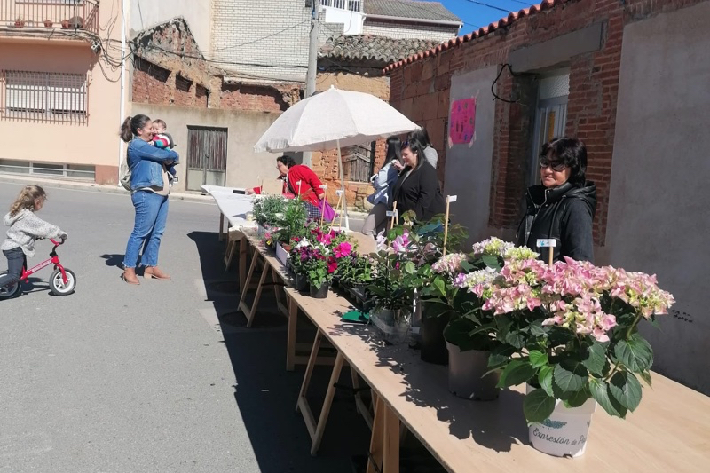 Villoruela da la bienvenida a la Semana Santa con un original mercadillo de flores y postres
