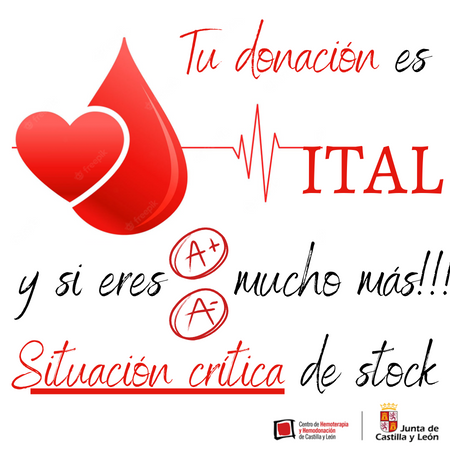 Situación crítica de los grupos A+ y A- de cara a la jornada de donación del jueves