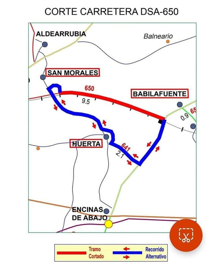 Cortada al tráfico del 4 de mayo al 16 de junio la carretera que une Babilafuente y Aldealengua 
