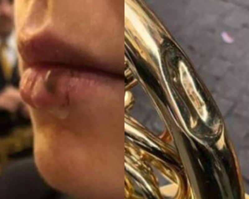 Cruzar la procesión por la banda de música puede provocar lesiones o caídas de instrumentos