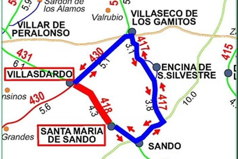 Corte de la carretera en la comarca de Tierra de Ledesma