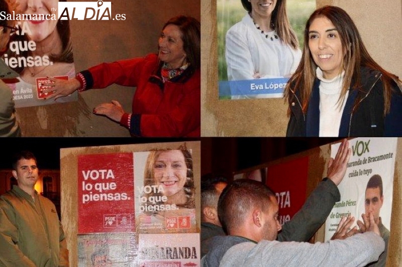Peñaranda comienza a vestirse de elecciones con la pegada de carteles