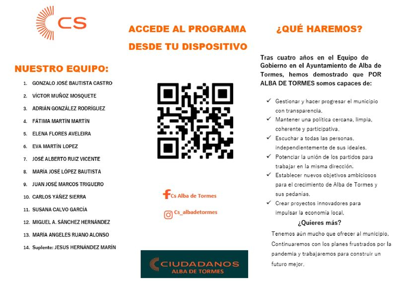 Programa Electoral de Ciudadanos para Alba de Tormes