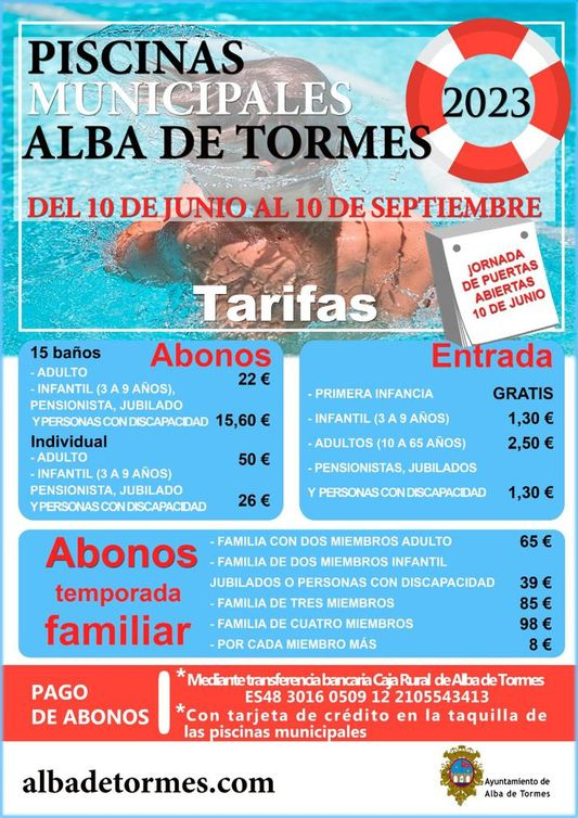 La piscinas municipales de Alba de Tormes abrirán sus puertas el día 10 de junio