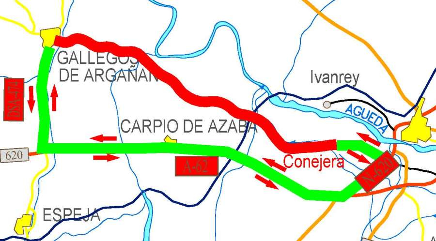 La carretera de Conejera a Gallegos estará cortada desde este miércoles