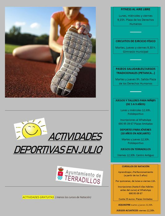 Actividades deportivas durante el mes de julio en Terradillos