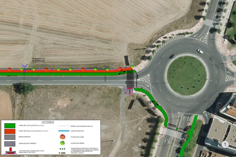 Más cerca la construcción de la senda peatonal y el carril bici de Salamanca a Villamayor