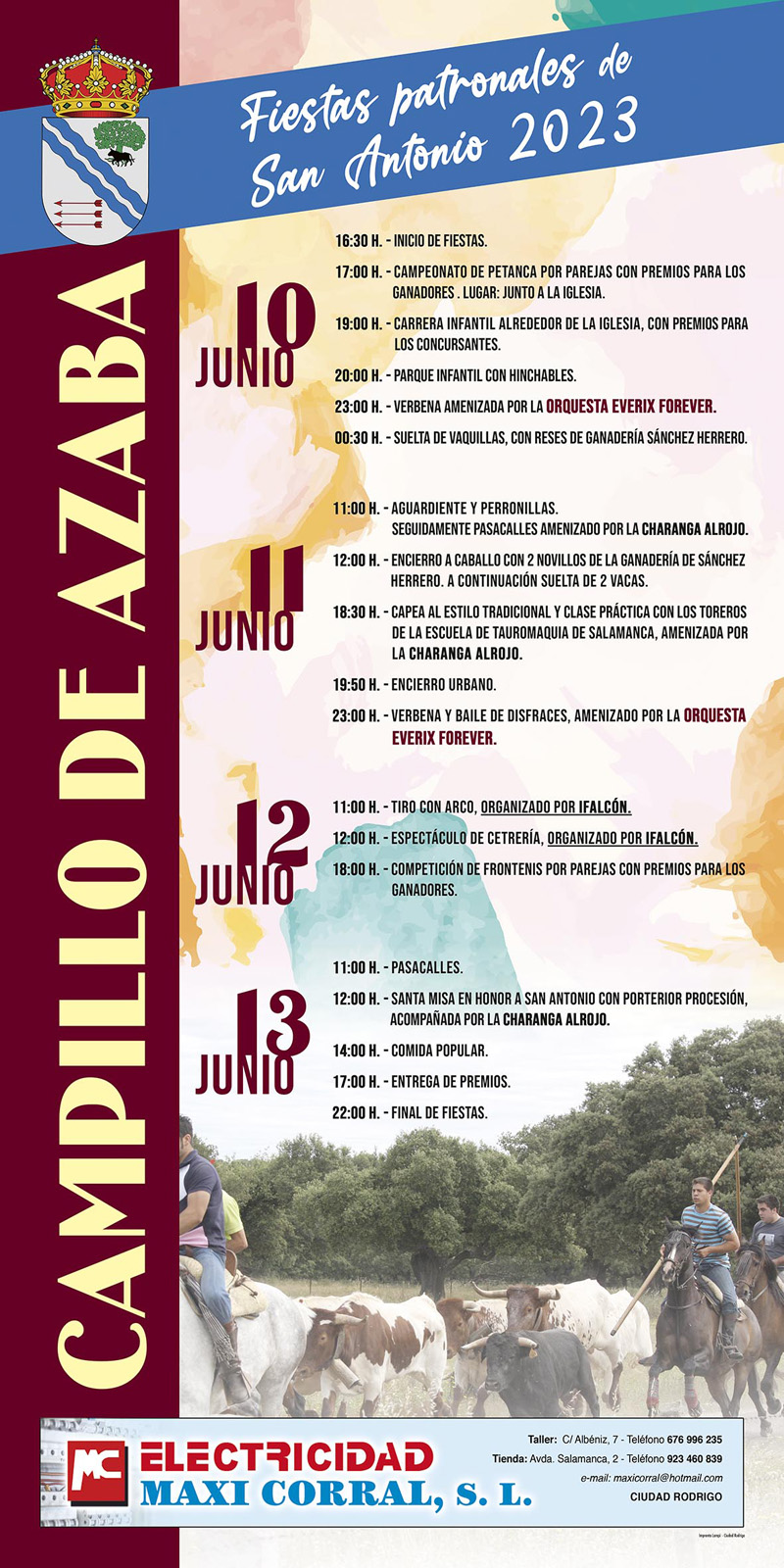 Cartel fiestas San Antonio Campillo de Azaba 2023
