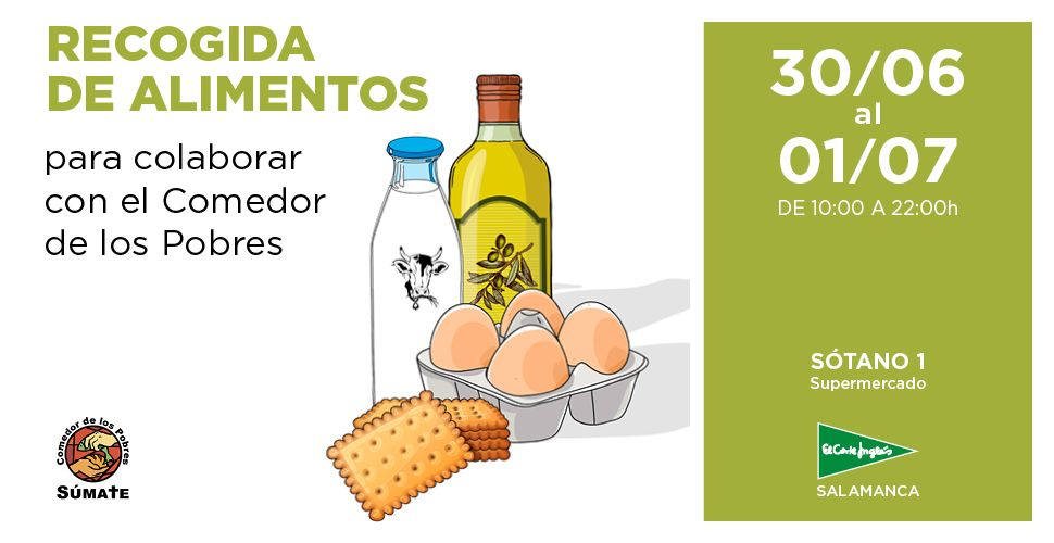 El Corte Inglés y el Comedor de los Pobres organizan este fin de semana una recogida solidaria de alimentos 