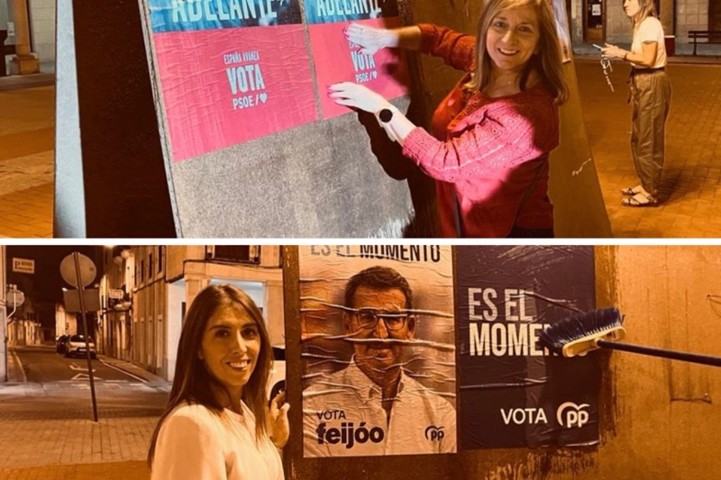Peñaranda pone en marcha la campaña electoral hacia el 23J con la pegada de carteles