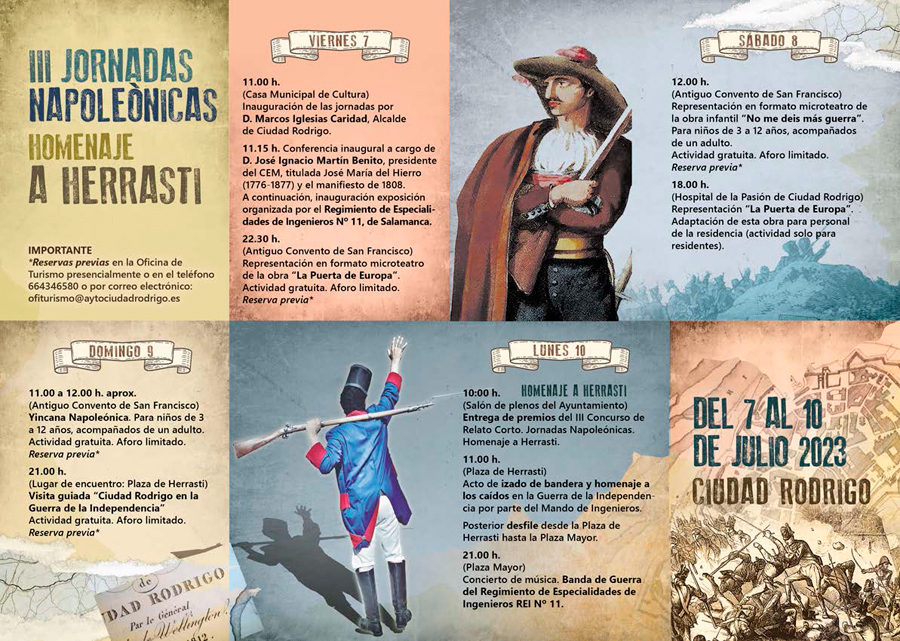 Programa III Jornadas Napoleónicas Día de Herrasti Ciudad Rodrigo
